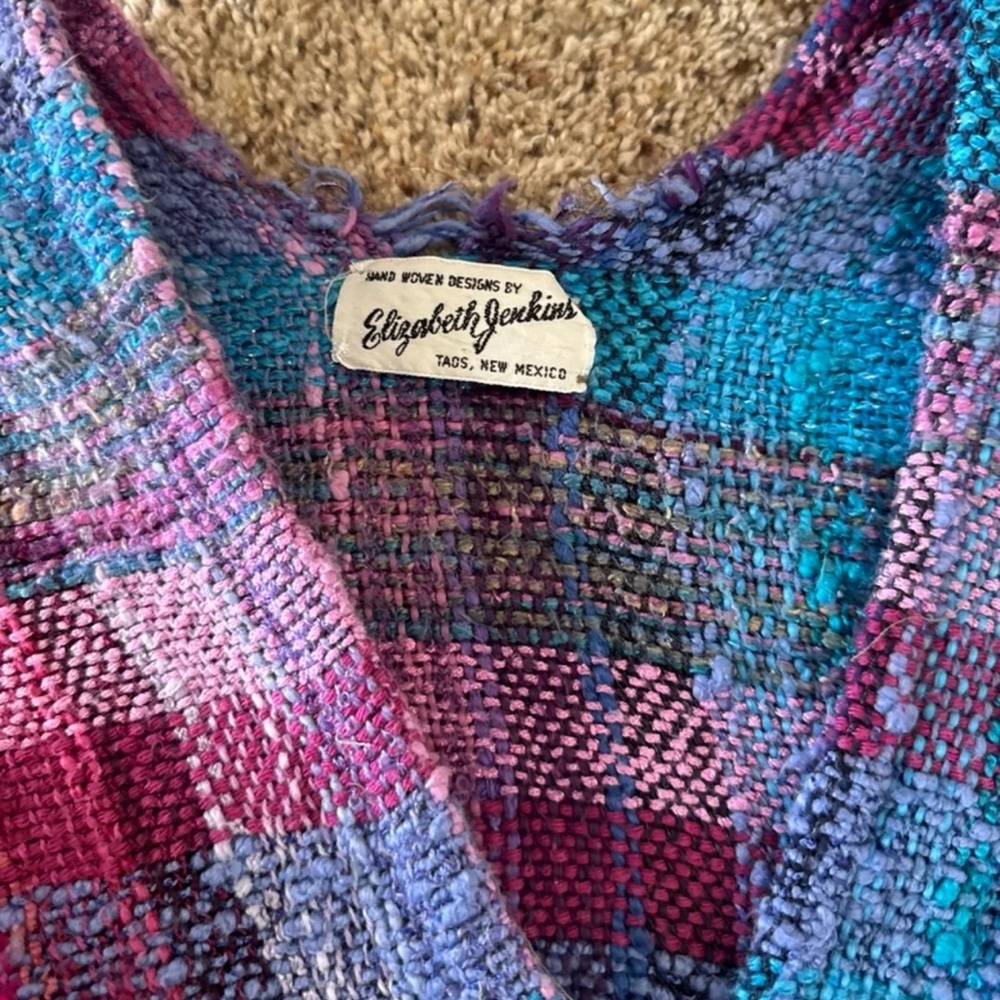 Vintage Elizabeth Jenkins Fiber Artist Handwoven Jacket Duster One Size - Picture 9 of 12